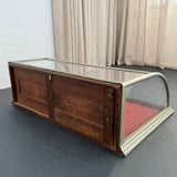 Antique Curved Glass Nickel Plated Countertop Display Case