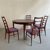 Scandinavian Modern Rosewood Round Extension Dining Set By Niels Koefoed