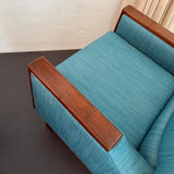 Mid-Century Modern Adrian Pearsall Style Upholstered Walnut Lounge Armchairs