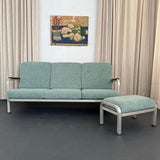 Machine Age Industrial Aluminum Frame Sofa And Ottoman Set