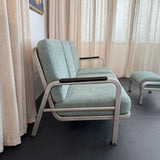 Machine Age Industrial Aluminum Frame Sofa And Ottoman Set