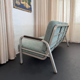 Machine Age Industrial Aluminum Frame Sofa And Ottoman Set