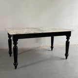 Marble Top Turned Maple Library Table