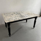 Marble Top Turned Maple Library Table