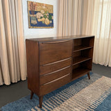 Mid-Century Modern Secretary Desk Bookcase Cabinet By Heywood-Wakefield