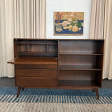 Mid-Century Modern Secretary Desk Bookcase Cabinet By Heywood-Wakefield