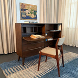 Mid-Century Modern Secretary Desk Bookcase Cabinet By Heywood-Wakefield