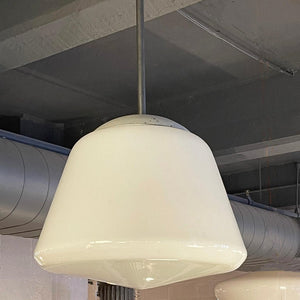 Large Conical Milk Glass Library Pendant Light - 5 Available