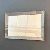 Mid-Century Streamlined Smoked Glass Frame Shadowbox Wall Mirror