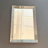 Mid-Century Streamlined Smoked Glass Frame Shadowbox Wall Mirror