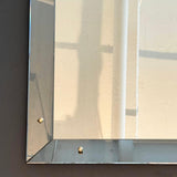 Mid-Century Streamlined Smoked Glass Frame Shadowbox Wall Mirror