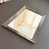 Mid-Century Streamlined Smoked Glass Frame Shadowbox Wall Mirror