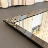 Mid-Century Streamlined Smoked Glass Frame Shadowbox Wall Mirror