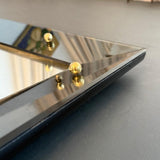 Mid-Century Streamlined Smoked Glass Frame Shadowbox Wall Mirror