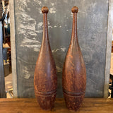 Pair Of Maple Antique Gymnasium Indian Clubs Juggling Pins