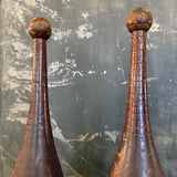 Pair Of Maple Antique Gymnasium Indian Clubs Juggling Pins