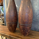 Pair Of Maple Antique Gymnasium Indian Clubs Juggling Pins