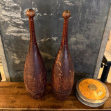 Pair Of Maple Antique Gymnasium Indian Clubs Juggling Pins