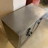 Brushed Steel Industrial Nurse Station Apothecary Cabinet