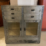 Brushed Steel Industrial Nurse Station Apothecary Cabinet