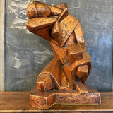 Mid-Century Modern Cubist Brutalist "Repose" Figurative Sculpture