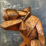 Mid-Century Modern Cubist Brutalist "Repose" Figurative Sculpture