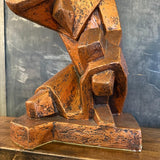 Mid-Century Modern Cubist Brutalist "Repose" Figurative Sculpture