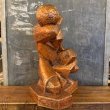 Mid-Century Modern Cubist Brutalist "Repose" Figurative Sculpture