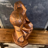 Mid-Century Modern Cubist Brutalist "Repose" Figurative Sculpture