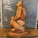 Mid-Century Modern Cubist Brutalist "Repose" Figurative Sculpture