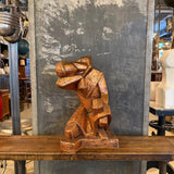 Mid-Century Modern Cubist Brutalist "Repose" Figurative Sculpture