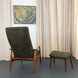 Danish Modern Recliner Lounge Chair Ottoman Set By Søren Ladefoge For SL Mobler