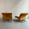 Pair Of Mid-Century Modern Chrome Cantilever Slipper Lounge Chairs