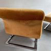 Pair Of Mid-Century Modern Chrome Cantilever Slipper Lounge Chairs