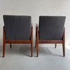 Pair Mid Century Modern Walnut Armchairs By Jens Risom
