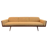 Mid-Century Modern Walnut "Rail Back" Sofa By Mel Smilow For Smilow-Thiell