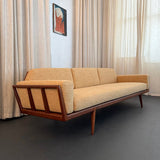 Mid-Century Modern Walnut "Rail Back" Sofa By Mel Smilow For Smilow-Thiell