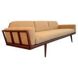 Mid-Century Modern Walnut "Rail Back" Sofa By Mel Smilow For Smilow-Thiell