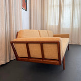 Mid-Century Modern Walnut "Rail Back" Sofa By Mel Smilow For Smilow-Thiell