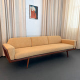 Mid-Century Modern Walnut "Rail Back" Sofa By Mel Smilow For Smilow-Thiell