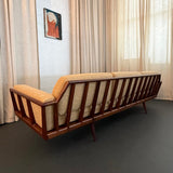 Mid-Century Modern Walnut "Rail Back" Sofa By Mel Smilow For Smilow-Thiell