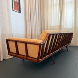 Mid-Century Modern Walnut "Rail Back" Sofa By Mel Smilow For Smilow-Thiell