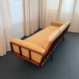 Mid-Century Modern Walnut "Rail Back" Sofa By Mel Smilow For Smilow-Thiell
