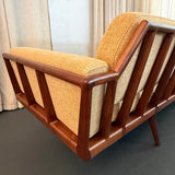 Mid-Century Modern Walnut "Rail Back" Sofa By Mel Smilow For Smilow-Thiell