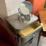 Norman Bel Geddes Brushed Steel Nightstand End Table