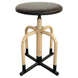 Early 20th Century Industrial Painted Steel Adjustable Apothecary Swivel Stool