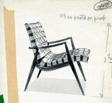 Mid-Century Modern Walnut And Leather Lounge Chair Ottoman Set By Mel Smilow