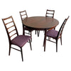 Scandinavian Modern Rosewood Round Extension Dining Set By Niels Koefoed