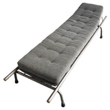 Industrial Brushed Steel Chaise Longue