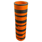 Italian Mid-Century Modern Orange Black Striped Art Pottery Vase